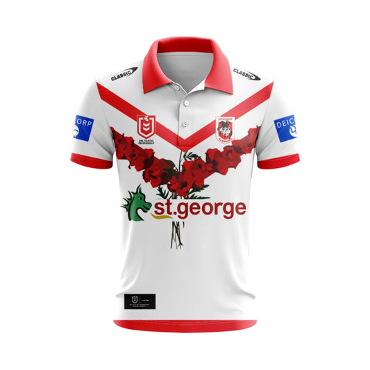 St George Illawarra Dragons 2024 ANZAC Commemorative Polo Shirt