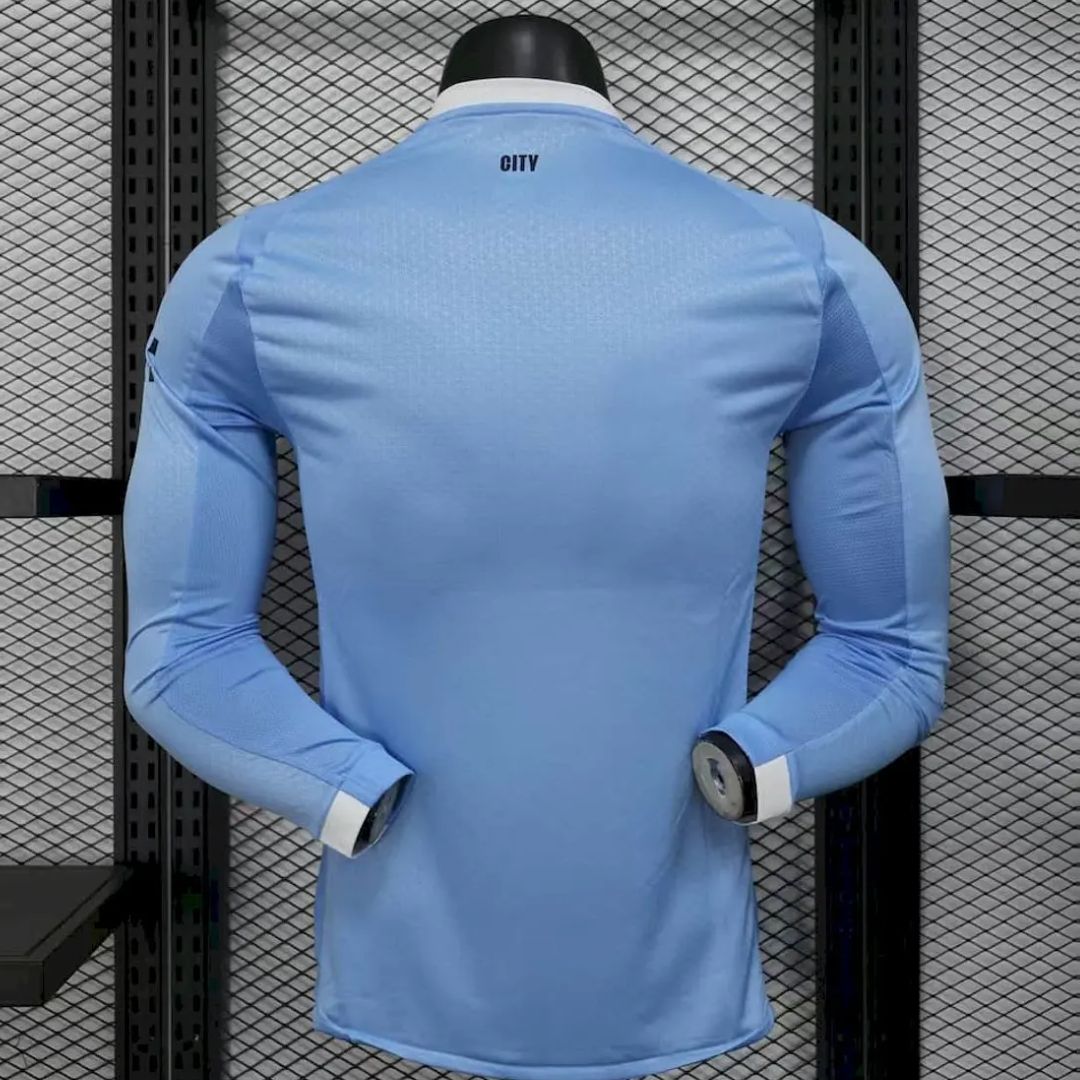 Manchester City 2025/26 Player's Edition Long Sleeve Home Jersey Shirt