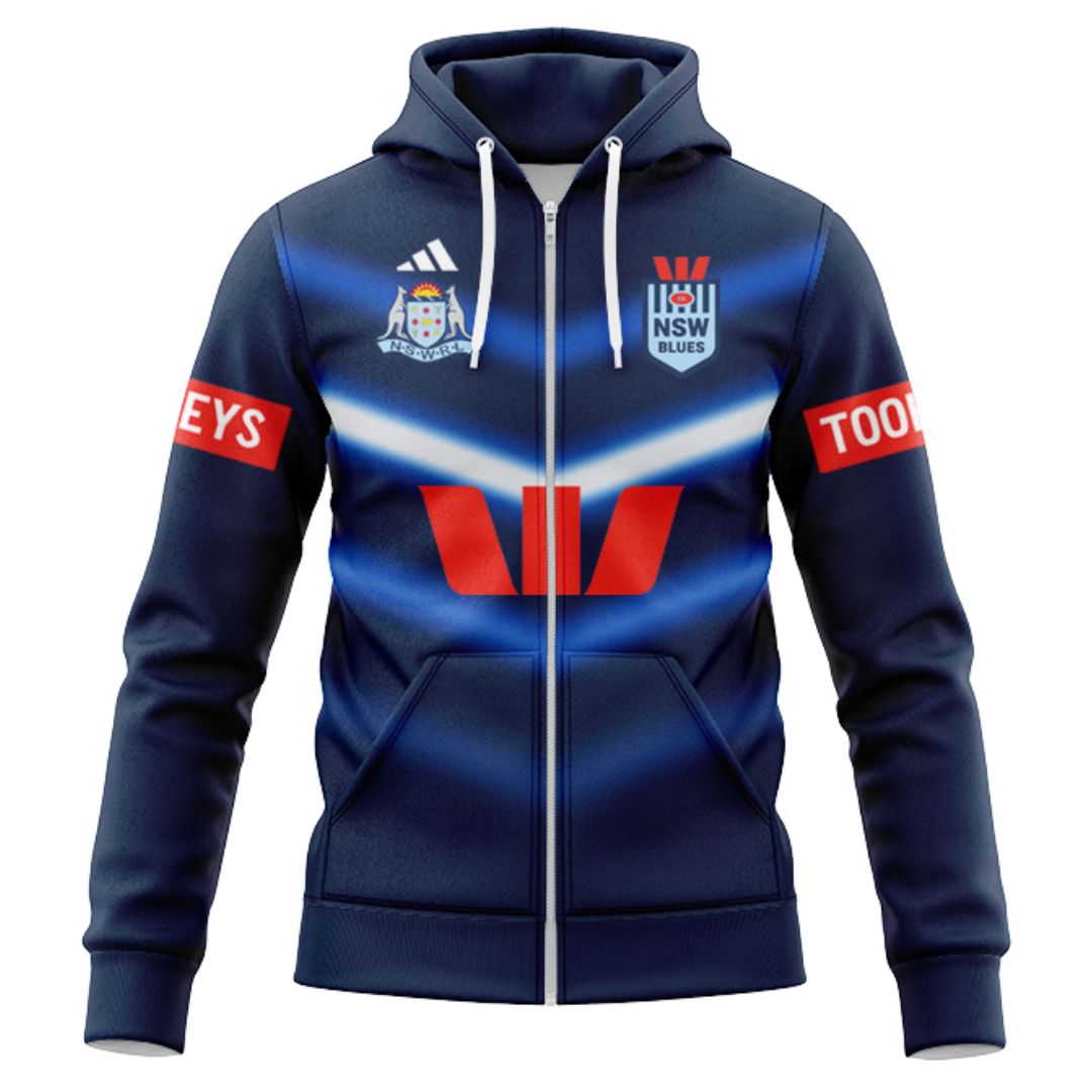 NSW Blues State Of Origin 2025 Captains Run Hoodie with Zipper