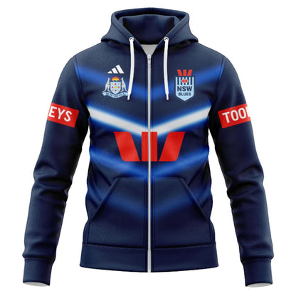 NSW Blues State Of Origin 2025 Captains Run Hoodie with Zipper