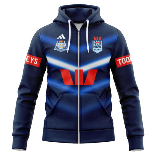 NSW Blues State Of Origin 2025 Captains Run Hoodie with Zipper
