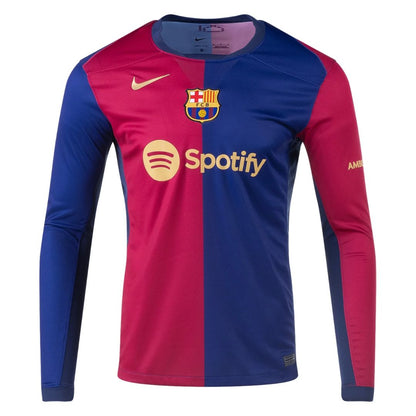 Barcelona 2024/25 Long Sleeve Home Jersey Shirt (Add Your Own Name & Number)