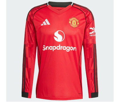 Manchester United 2025/26 Long Sleeve Home Jersey Shirt