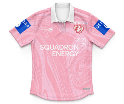 St George Illawarra Dragons 2025 Kids Pink Training Polo Shirt
