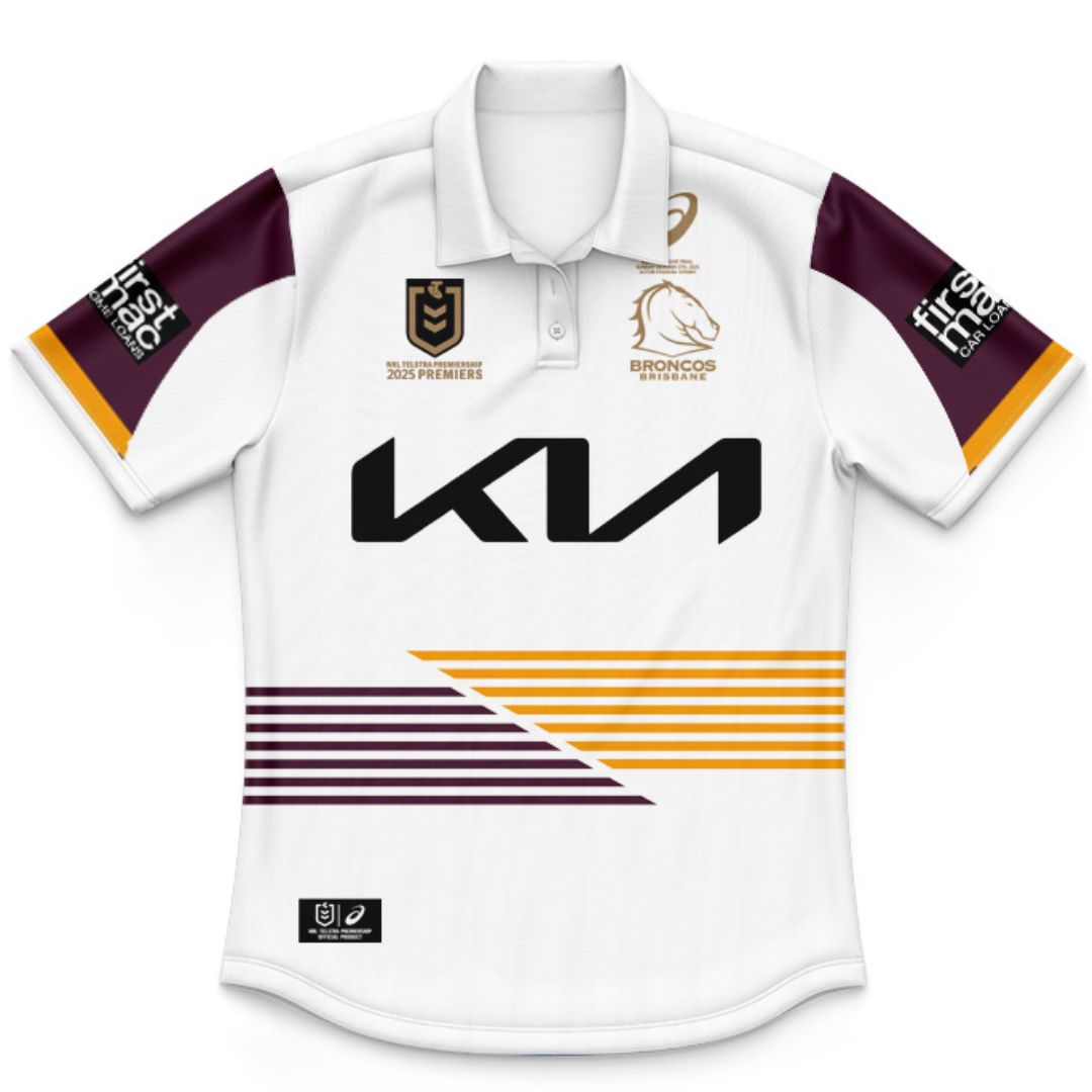 Brisbane Broncos 2025 Kids Premiers Polo Shirt