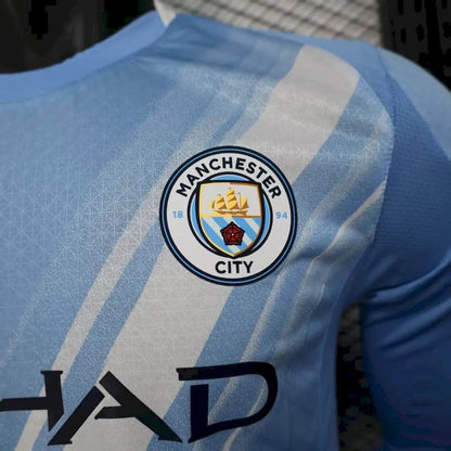 Manchester City 2025/26 Player's Edition Long Sleeve Home Jersey Shirt