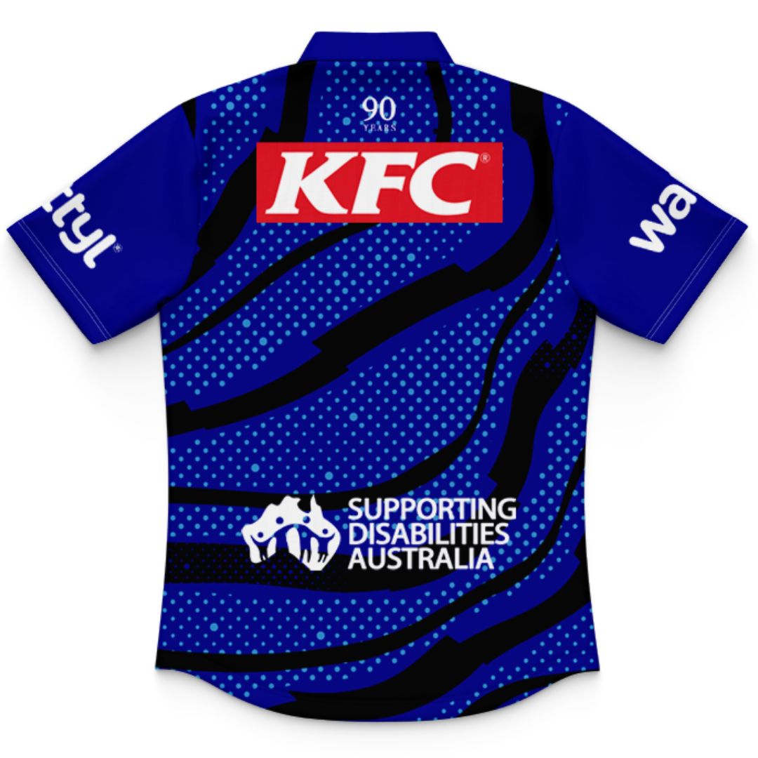 Canterbury Bankstown Bulldogs 2025 Kids Blue Training Polo Shirt