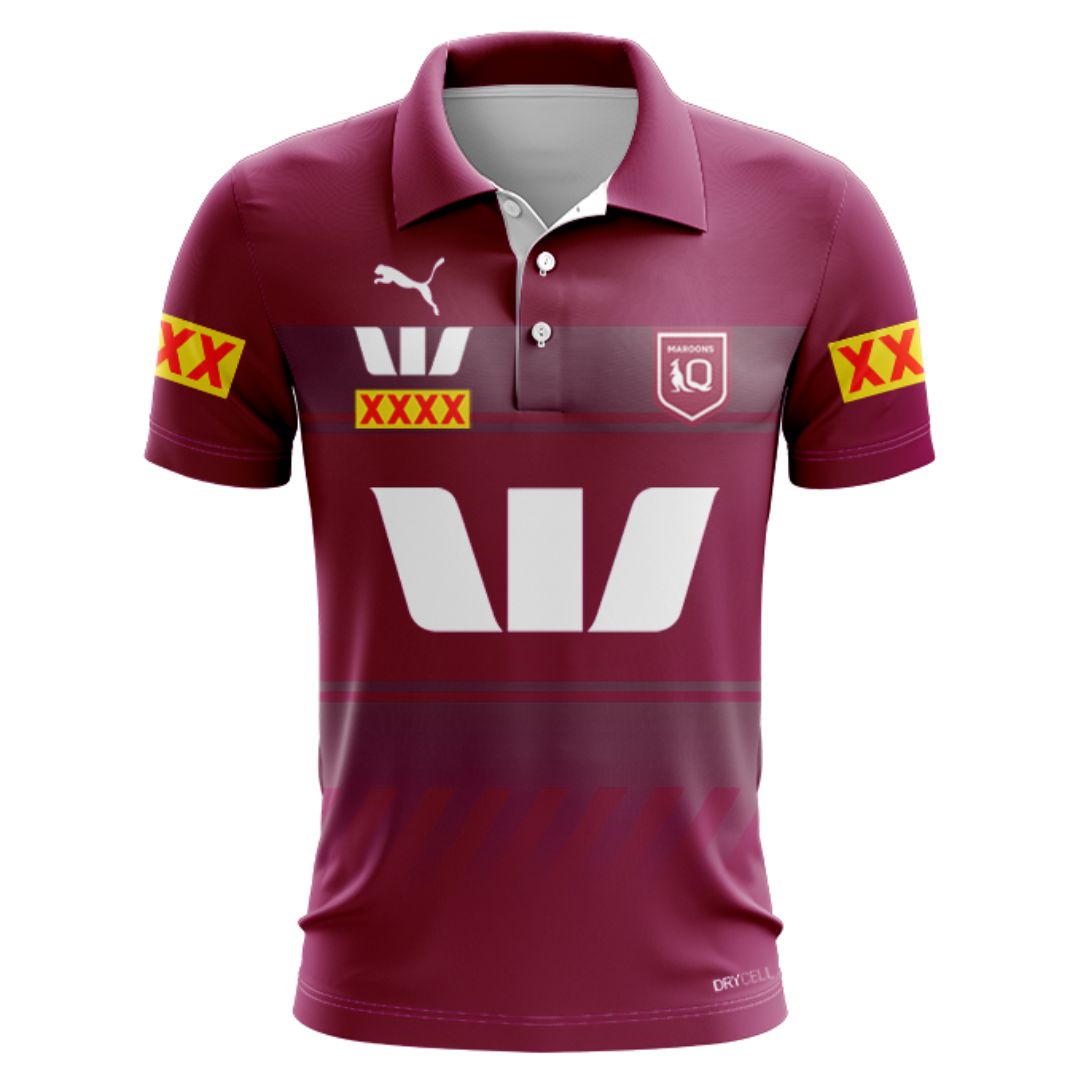 Queensland Maroons State Of Origin 2025 Training Shirt Polo Shirt