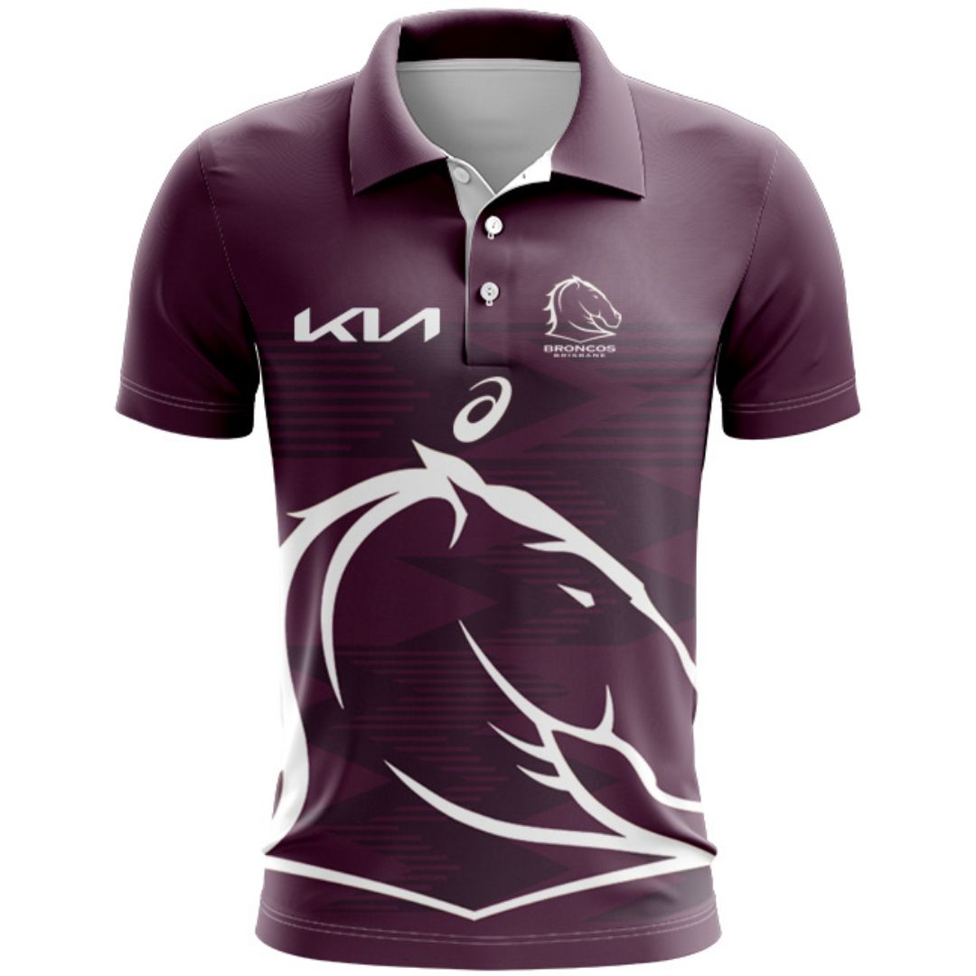 2024 Brisbane Broncos Run Out Polo Shirt