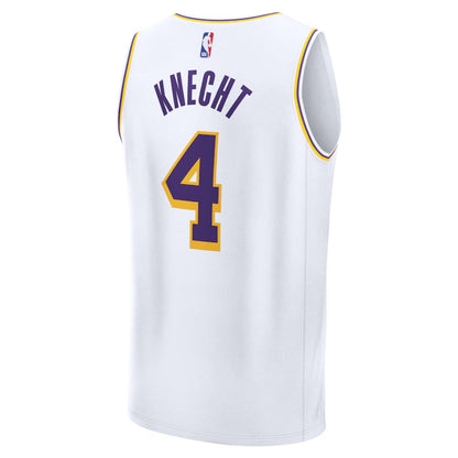 Los Angeles Lakers 2024/25 Dalton Knecht #4 White Jersey
