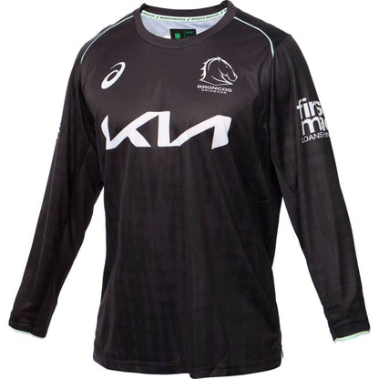 Brisbane Broncos 2025 Long Sleeve Black Training Shirt