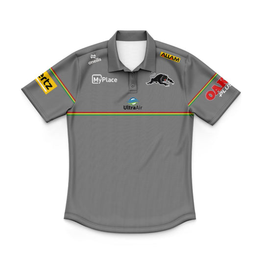 Penrith Panthers 2025 Kids Grey Media Polo Shirt