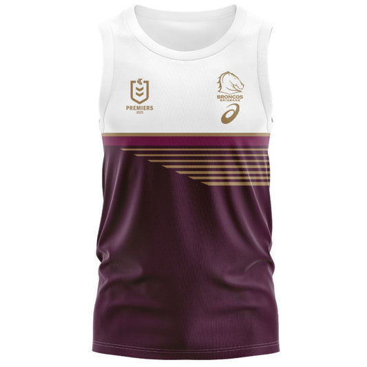 Brisbane Broncos 2025 Premiers Singlet - Maroon