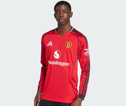 Manchester United 2025/26 Long Sleeve Home Jersey Shirt