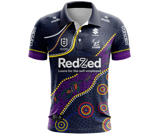 Melbourne Storm 2025 Indigenous Polo Shirt
