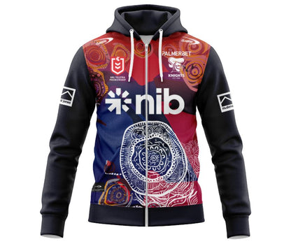 Newcastle Knights 2025 Indigenous Hoodie with Zipper