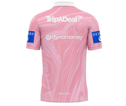 St George Illawarra Dragons 2025 Pink Training Polo Shirt
