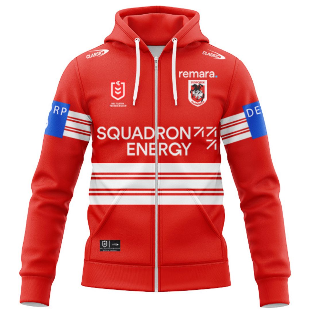 St George Illawarra Dragons 2026 Away Hoodie with Zipper