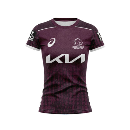 Brisbane Broncos 2025 Women's Maroon Training Shirt