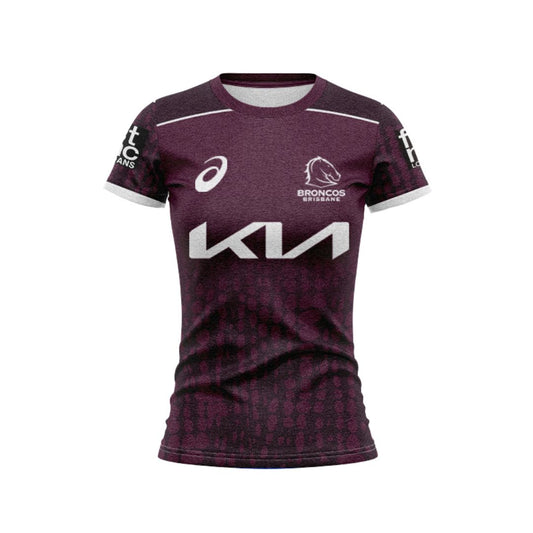 Brisbane Broncos 2025 Women's Maroon Training Shirt