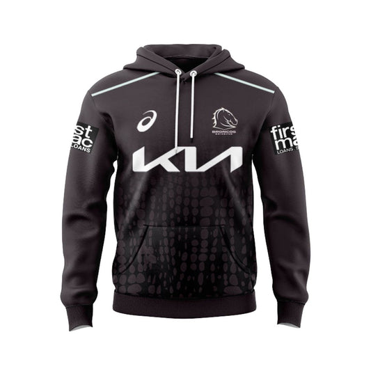 Brisbane Broncos 2025 Black Training Hoodie