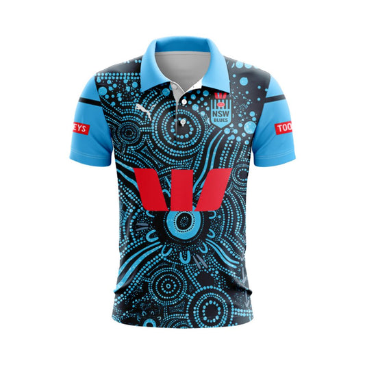 NSW Blues State Of Origin 2024 Indigenous Polo Shirt