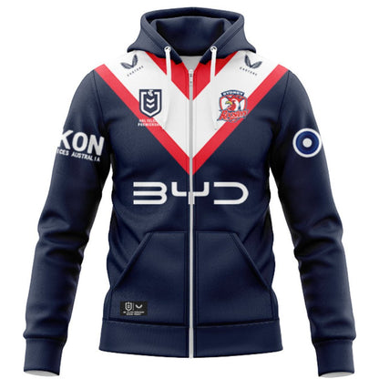 2025 Sydney Roosters Hoodie with Zipper