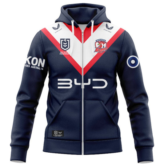 2025 Sydney Roosters Hoodie with Zipper