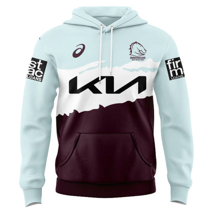 Brisbane Broncos 2024 Kids Captains Run Hoodie