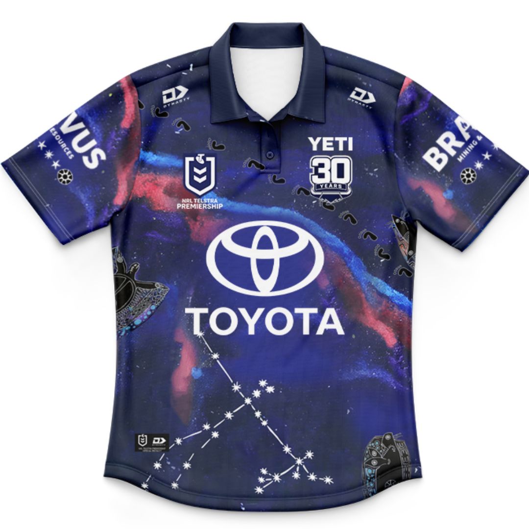 North Queensland Cowboys 2025 Kids Indigenous Polo Shirt