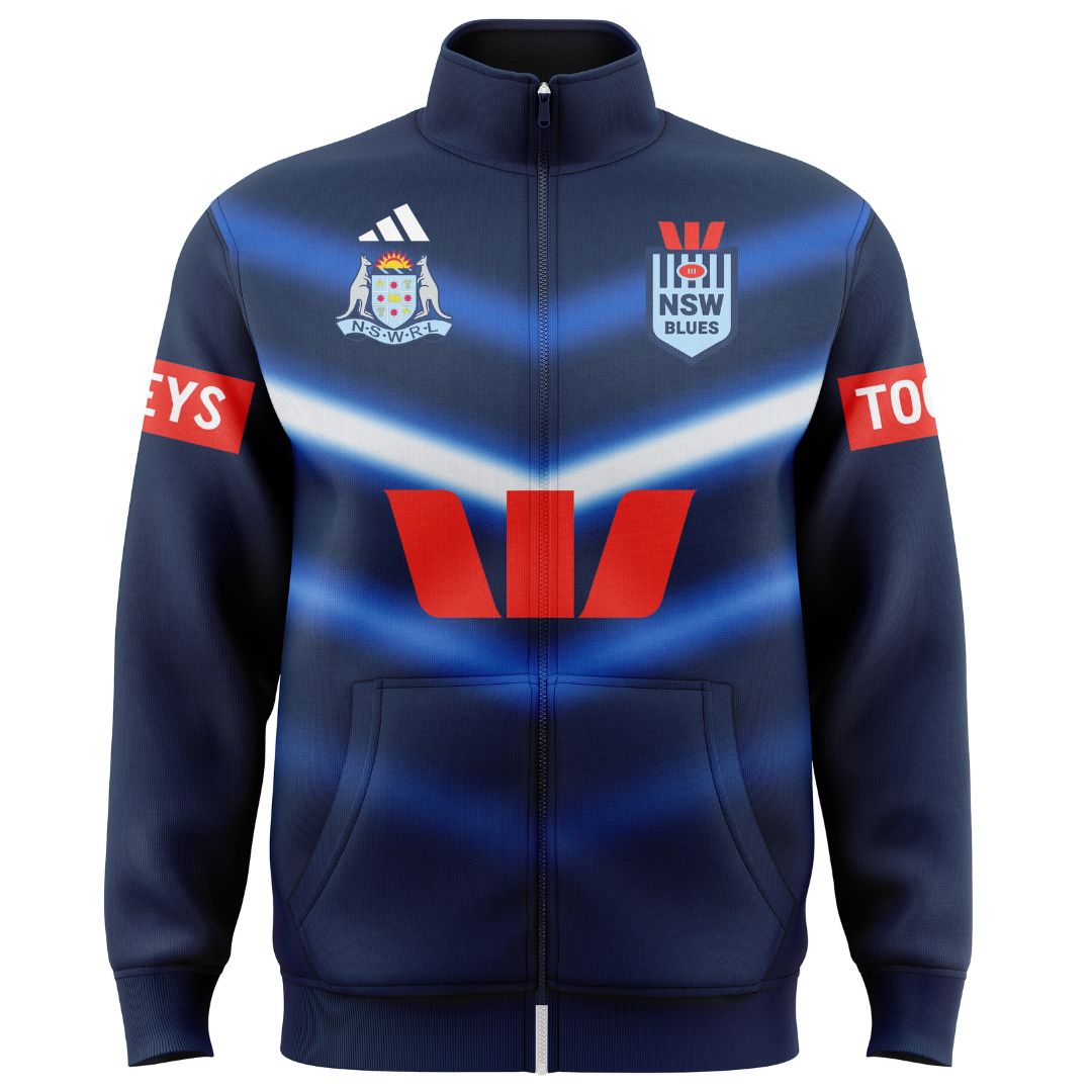 NSW Blues State Of Origin 2025 Captains Run Jacket with Zipper