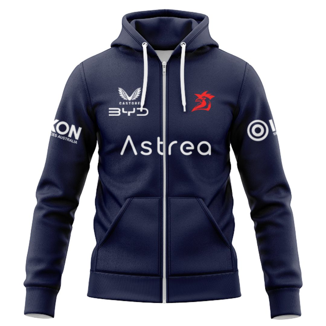 Sydney Roosters 2025 Navy Blue Training Hoodie with Zipper