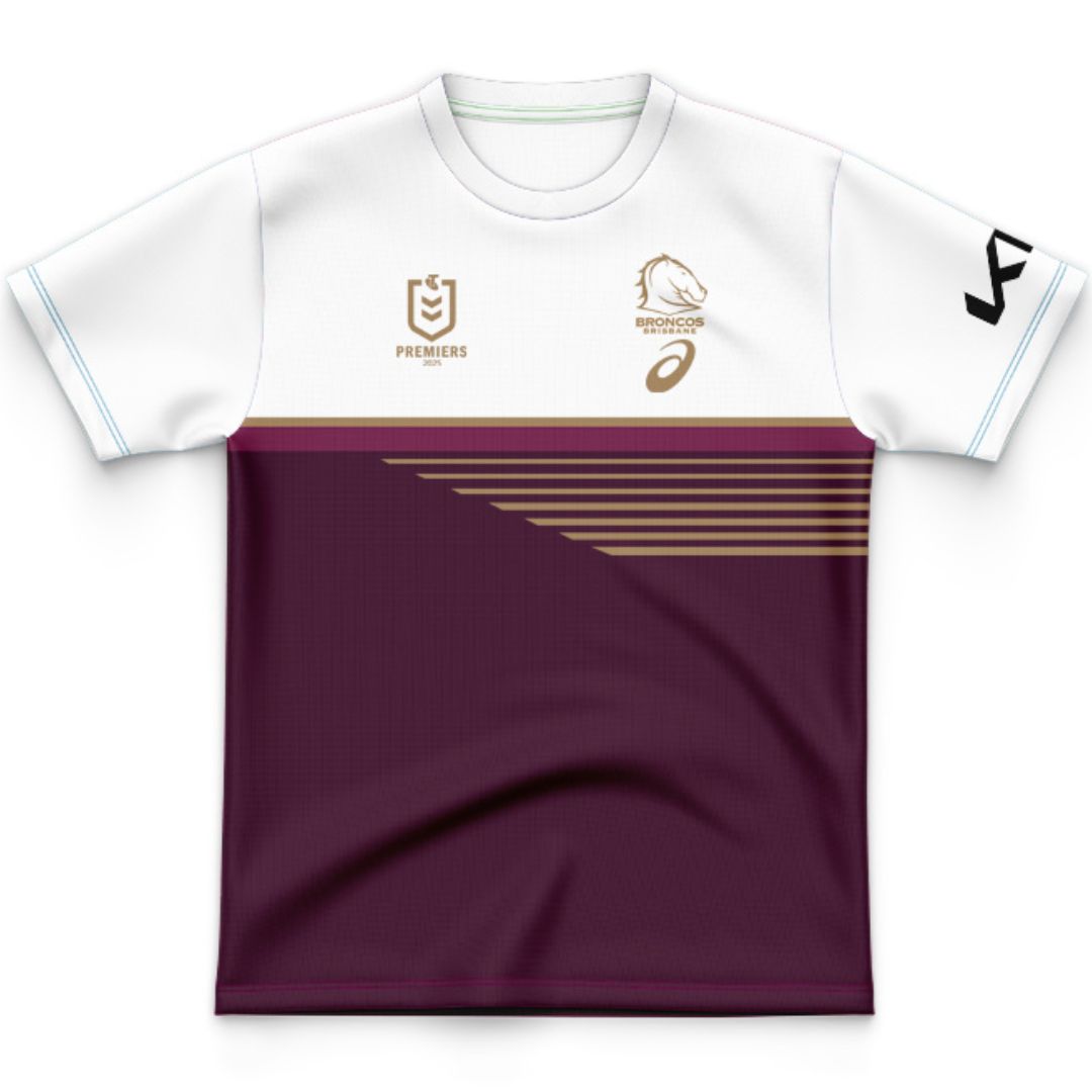 Brisbane Broncos 2025 Kids Premiers Jersey - Maroon