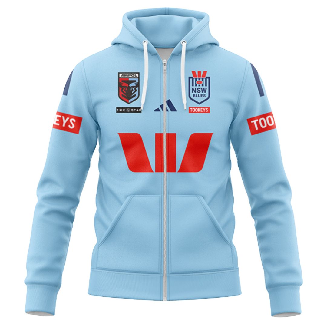 NSW Blues State Of Origin 2025 Home Hoodie with Zipper