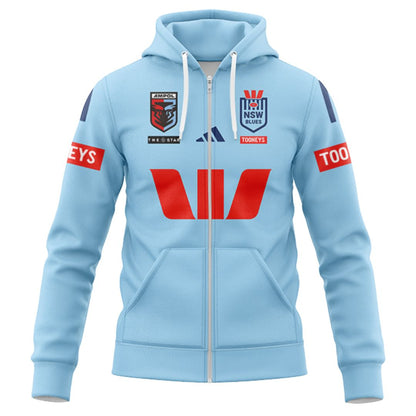 NSW Blues State Of Origin 2025 Home Hoodie with Zipper