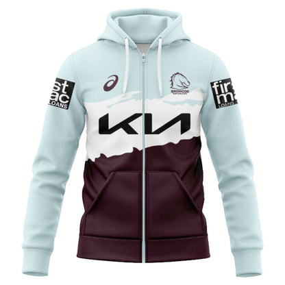 Brisbane Broncos Alternate Retro Hoodie with Zipper
