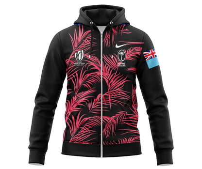 Fiji 2023 Rugby World Cup Away Stadium Hoodie with Zipper