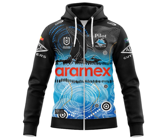 Cronulla Sutherland Sharks 2025 Indigenous Hoodie with Zipper