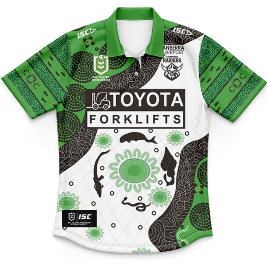 Canberra Raiders 2025 Kids Indigenous Polo Shirt