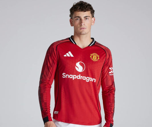 Manchester United 2025/26 Long Sleeve Player's Edition Home Jersey Shirt