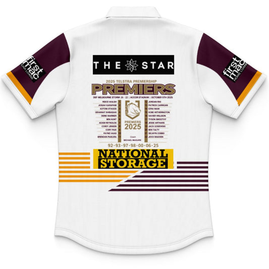 Brisbane Broncos 2025 Kids Premiers Polo Shirt