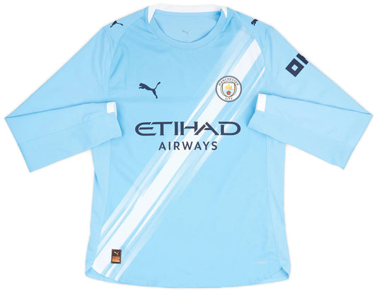 Manchester City 2025/26 Player's Edition Long Sleeve Home Jersey Shirt