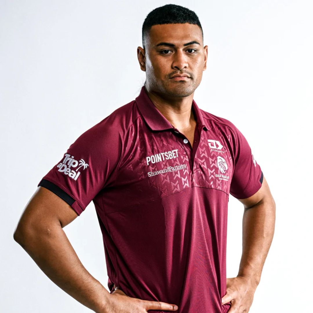 Manly Warringah Sea Eagles 2024 Maroon Media Polo Shirt