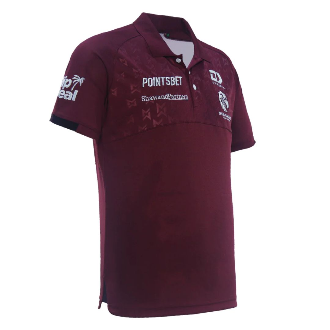 Manly Warringah Sea Eagles 2024 Maroon Media Polo Shirt