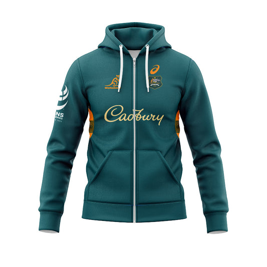 Australian Wallabies 2025 Lions Tour Warm Up Hoodie with Zipper