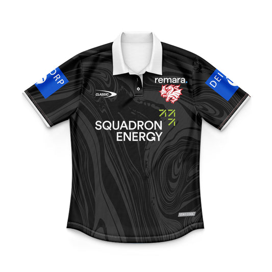 St George Illawarra Dragons 2025 Kids Charcoal Polo Shirt