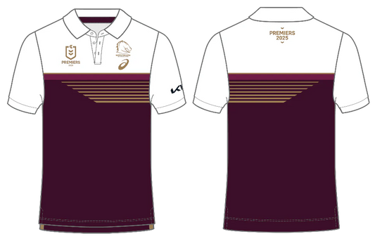 Brisbane Broncos 2025 Premiers Polo Shirt - Maroon