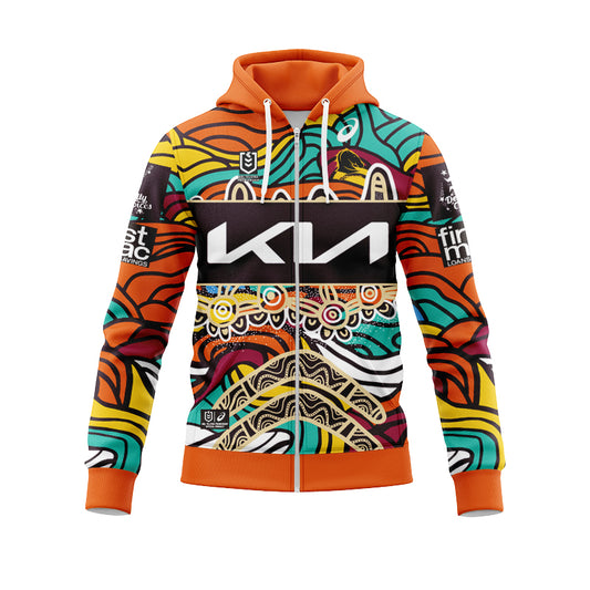 Brisbane Broncos 2023 Indigenous Hoodie With Zipper