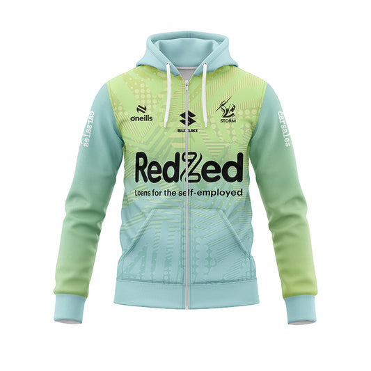 Melbourne Storm 2024 Green Training Hoodie with Zipper