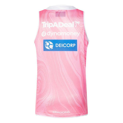 2025 St George Illawarra Dragons Pink Training Singlet